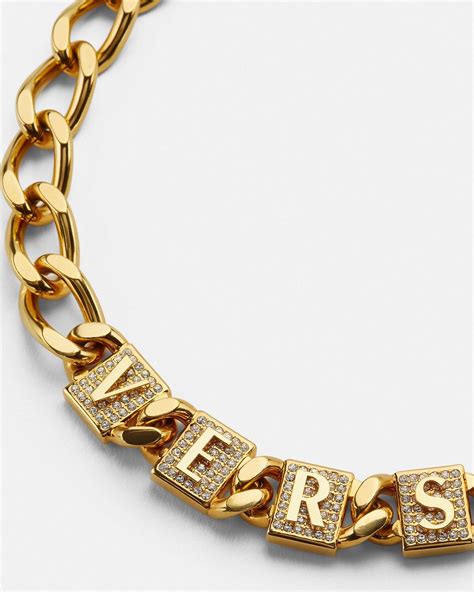 collier versace femme 10k|Collier en cristaux versace tiles .